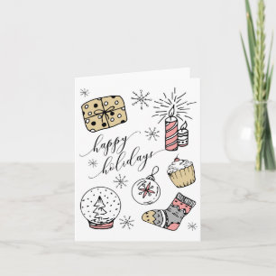 Carte pliée Whimsical Happy Holidays