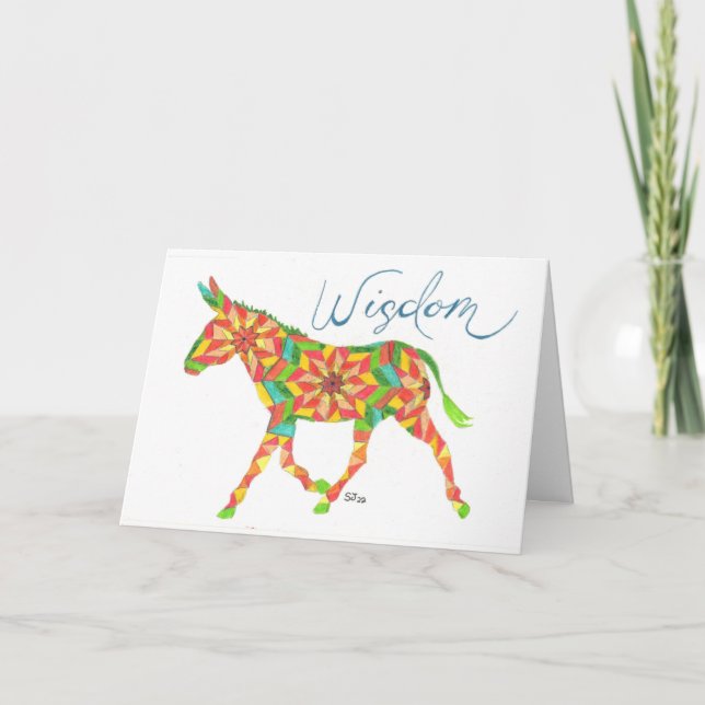 Carte pliée Wisdom Quilt Mule par Sherry Jarvis (Devant)