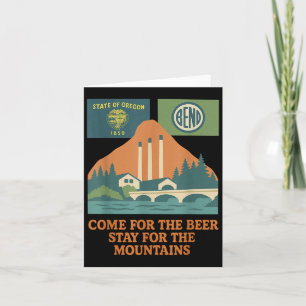 Carte Plier Oregon Montagnes Rétro-vintages & Bière
