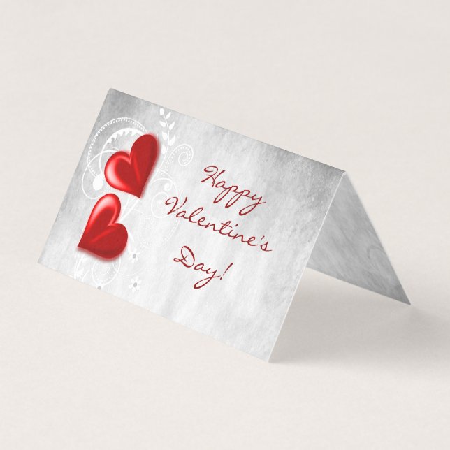 Carte Plier Red Valentine Hearts (Front)