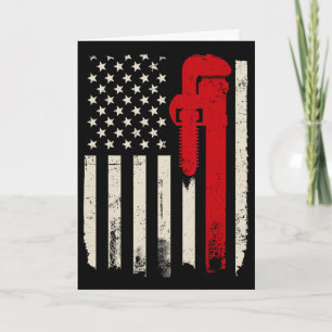 Carte Plombier Drapeau Américain Plomberie Patriotique C