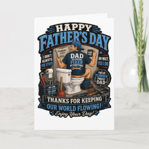 Carte Plombier drôle Papa Fête des Pères