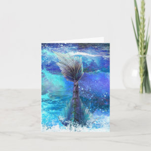 Carte Plongée Mermaid Fin Imaginaire Ocean Wave Art