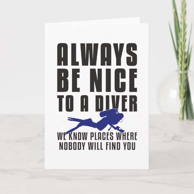 Carte Plongée Plongée Plongée Plongée Diver drôle Idée c (Devant)