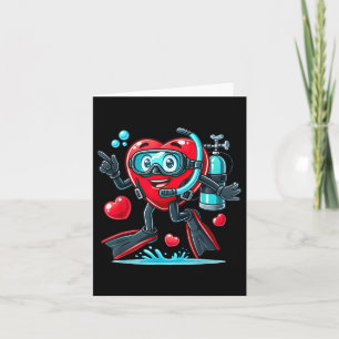 Carte Plongée sous-marine drôle Cœur Saint-Valentin Plon