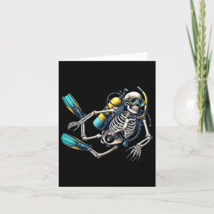 Carte Plongée sous-marine Halloween Skeleton Scuba Diver