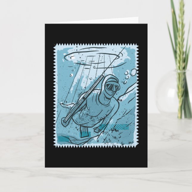 Carte Plongeur Chasse sous-marine Pêche sous-marine Plon (Devant)