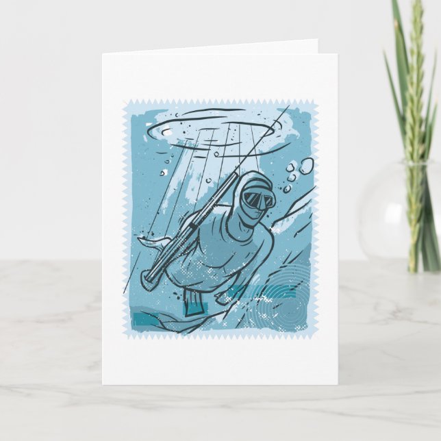 Carte Plongeur de pêche au harpon Cadeau de plongée de p (Devant)