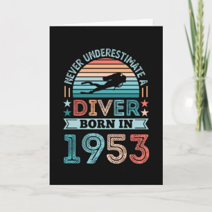Carte Plongeur né 1953 70e Anniversaire Diving Gift Fan