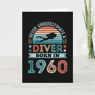 Carte Plongeur né 1960 60e Anniversaire Diving Gift Fan