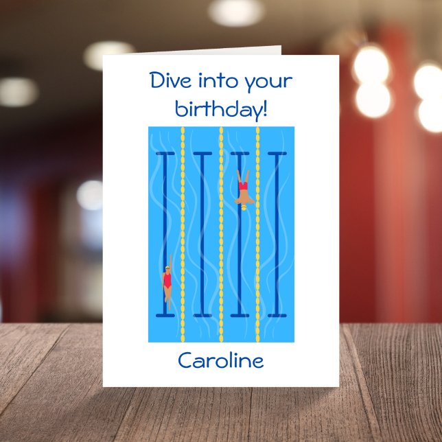 Carte Plongez vintage dans votre voiture de natation drô (Créateur téléchargé)