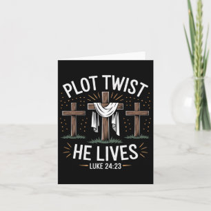 Carte Plot Twist He Lives Cross Funny Christian Easter D