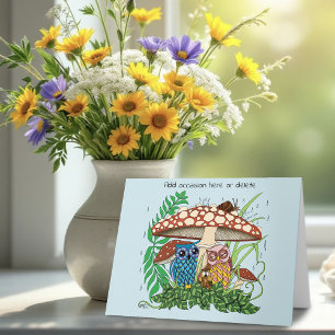 Carte Pluie de champignons de la famille de la chouette