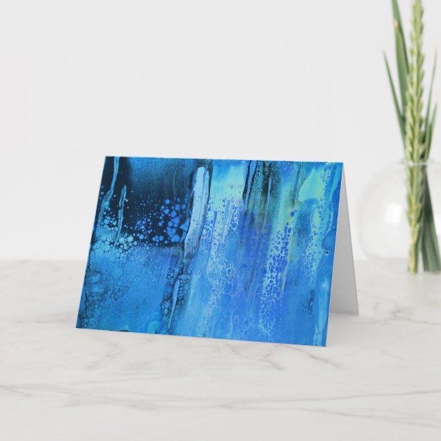 Carte Pluie d'hiver bleue (Devant)