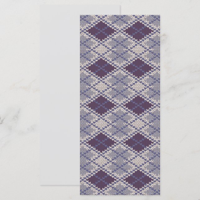 CARTE PLUM ARGYLE TRICOTÉE 4x9 / Verticale (Devant / Derrière)