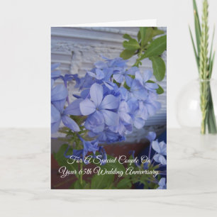 Carte Plumbago Personnalisé 65e anniversaire de Mariage
