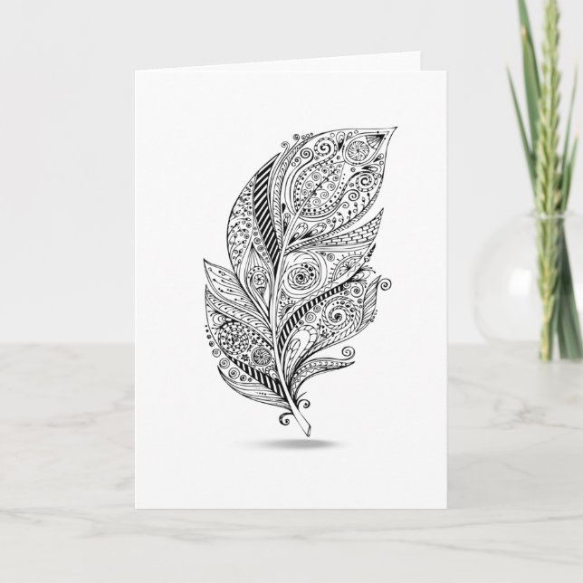 Carte Plume tribale inspirée (Devant)