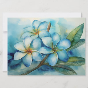 Carte Plumeria bleue hawaïenne