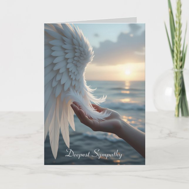 Carte Plumes blanches de l'aile d'un ange, sympathie  (Devant)