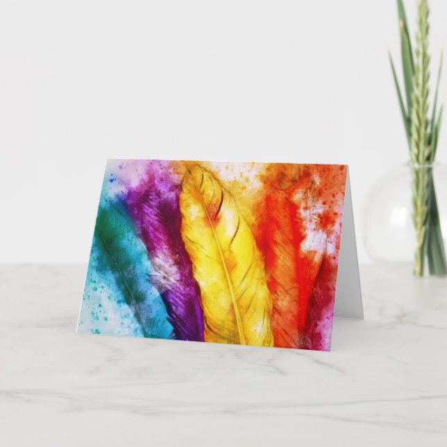 Carte Plumes brillantes (Devant)