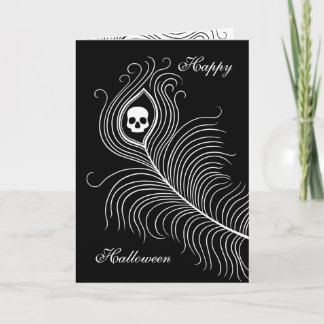 Carte Plumes de paon d'Halloween