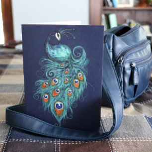 Carte Plumes de paon Peacocks Turquoises