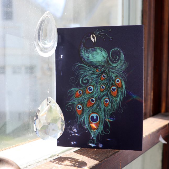 Carte Plumes de paon Peacocks Turquoises (Créateur téléchargé)