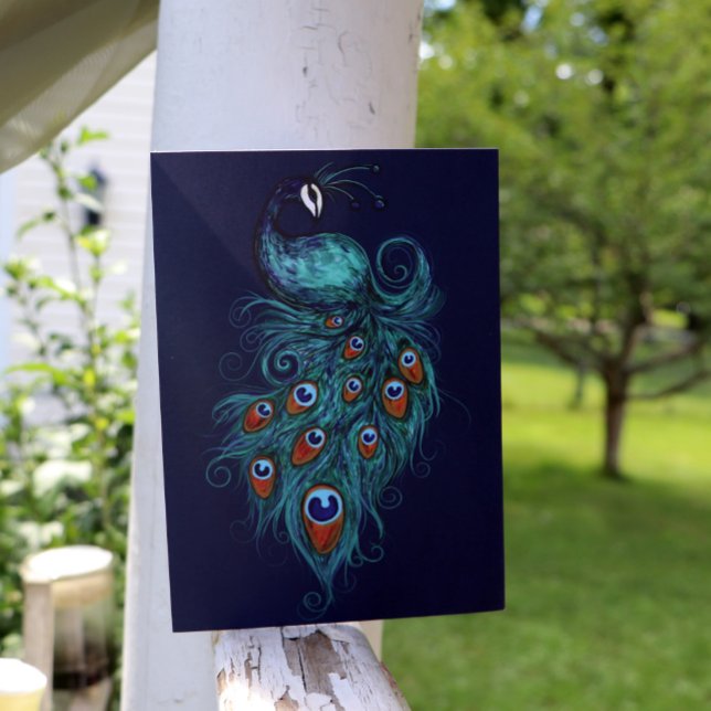 Carte Plumes de paon Peacocks Turquoises (Créateur téléchargé)