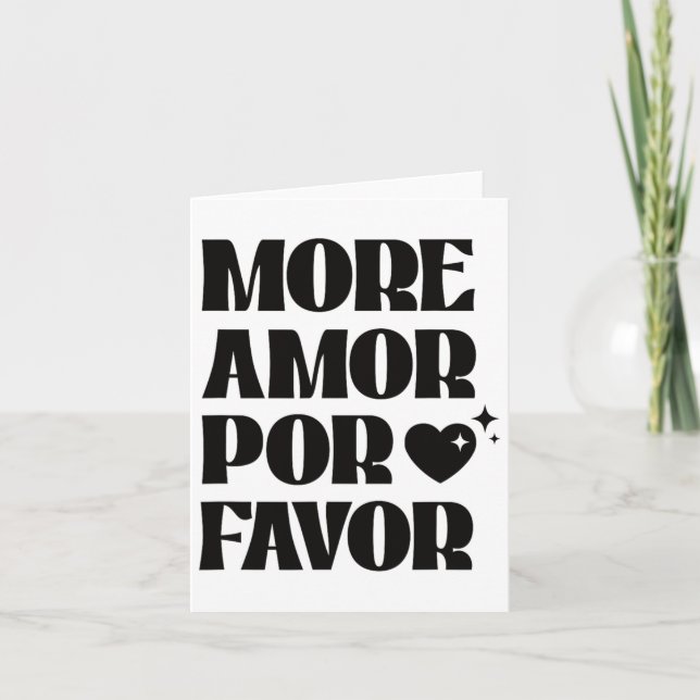 Carte Plus Amor Por Favor Rétro Amour Saint-Valentin Est (Devant)
