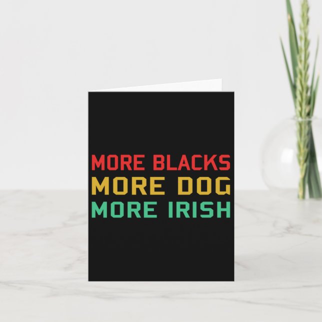 Carte Plus de Noirs Plus de Chiens Plus d'Irlandais - So (Devant)