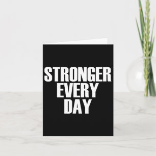 Carte Plus Fort Chaque Jour - Citation De Gym Motivation