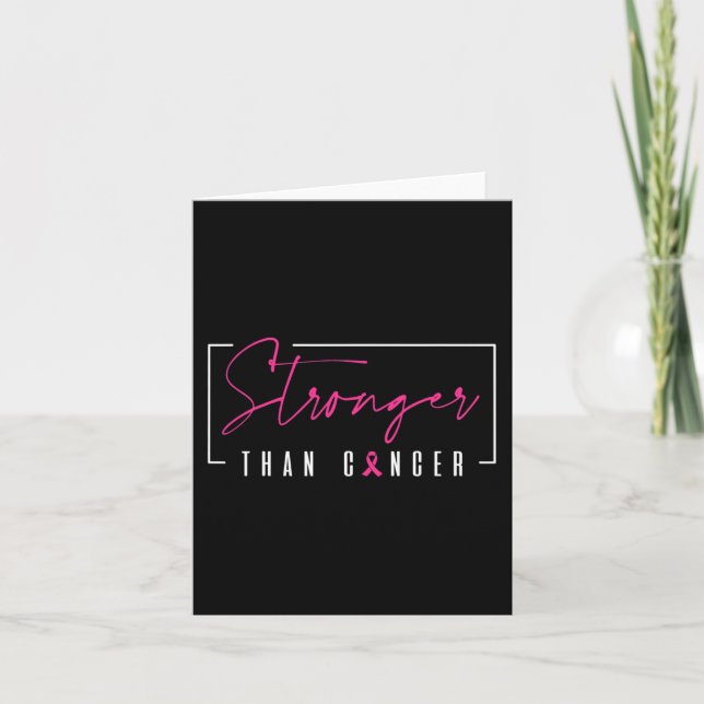 Carte Plus fort que le guerrier du cancer du sein Ruban  (Devant)