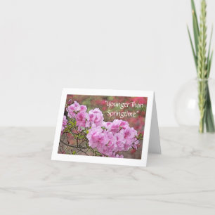 CARTE "PLUS JEUNE QUE LE SPRINGTIME" ANNIVERSAIRE D'AZAL