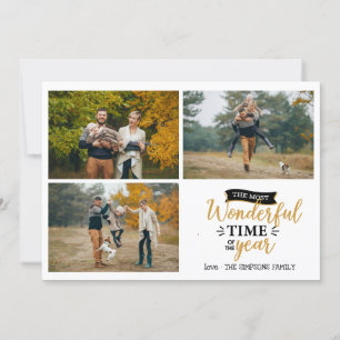 Carte Plus merveilleux temps Mustard Holiday photo colla