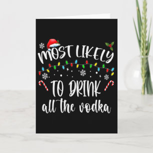 Carte Plus susceptible de boire toute la vodka Noël Bois