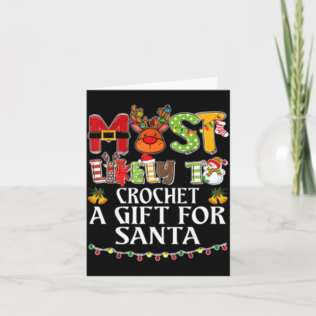 Carte Plus susceptible de crocheter un cadeau pour la fa (Devant)
