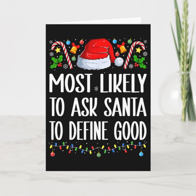 Carte Plus susceptible de demander au Père Noël de défin (Devant)