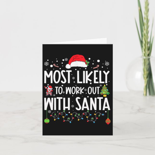 Carte Plus Susceptible De Faire De L'exercice Avec Santa (Devant)