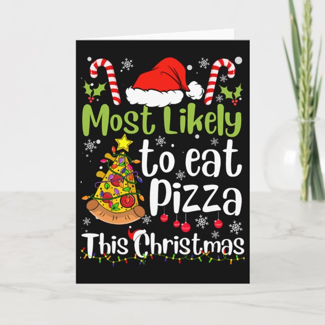 Carte Plus susceptible de manger de la pizza ce Noël - X (Devant)