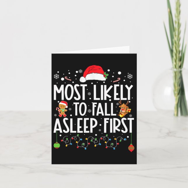 Carte Plus susceptible de s'endormir en premier Fun Xmas (Devant)