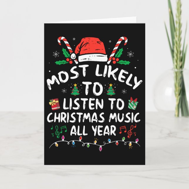 Carte Plus susceptible d'écouter de la musique de Noël t (Devant)