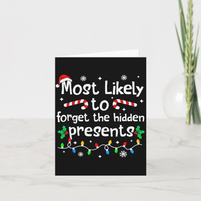 Carte Plus susceptible d'oublier le matchin de Noël cach (Devant)