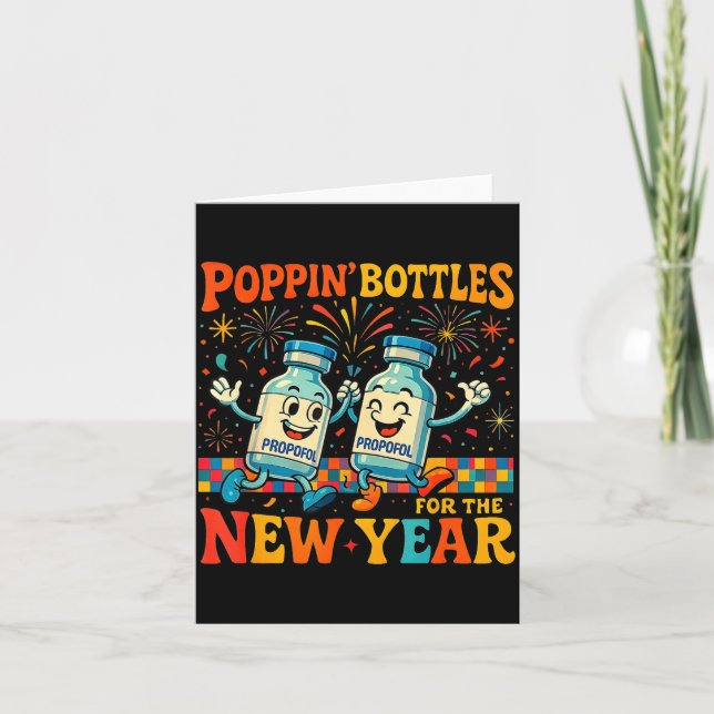 Carte Pn’ Bottles For The New Year Funny Nurse Medical G (Devant)