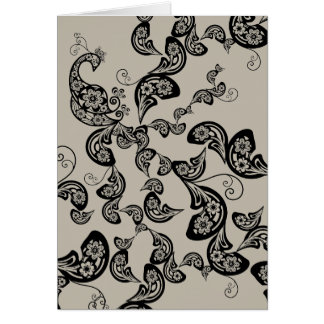 Carte Pocket Art Déco Floral Noir