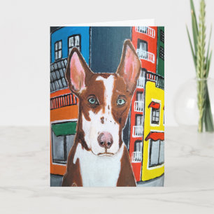 Carte Podenco dans Town Peinture par Alfred Fox