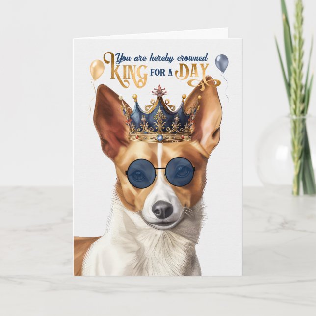 Carte Podengo Chien roi pour la journée drôle Anniversai (Devant)
