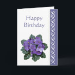 Carte Poem African Violet Purple Flower<br><div class="desc">If I had a flower for every time I thought of you I could walk through my garden forever Alfred Tennyson Birthday Greeting for the person loves flowers and especially African Violets</div>