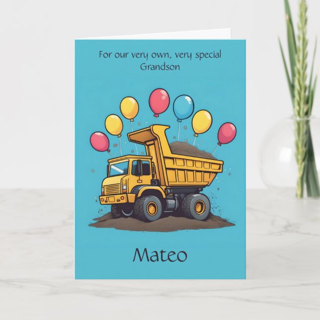 Carte Poem Anniversaire de Camion Cute (Devant)