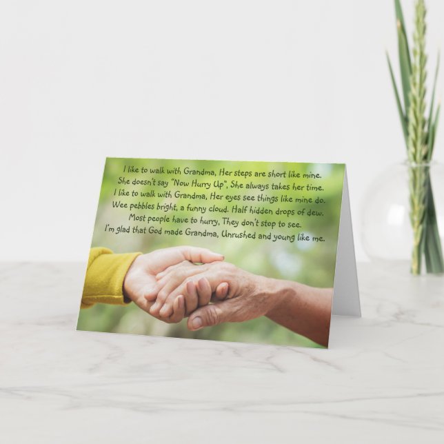 Carte Poem Grandmother Grandma Grandchild Inspirational  (Devant)