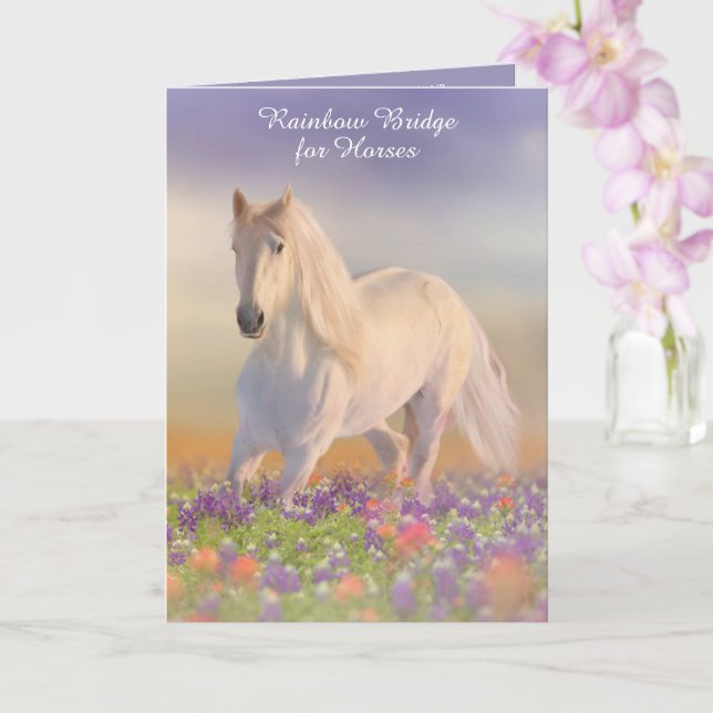 Carte Poem Rainbow Bridge pour les chevaux Sympathie (Orchidée)
